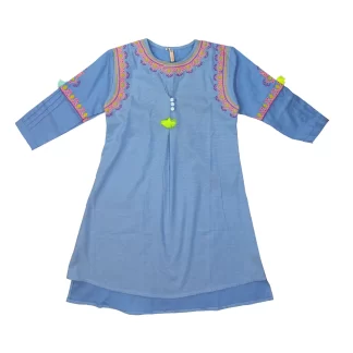 5-12 Years Girls Shirt Light Blue (FO-GTP-022)
