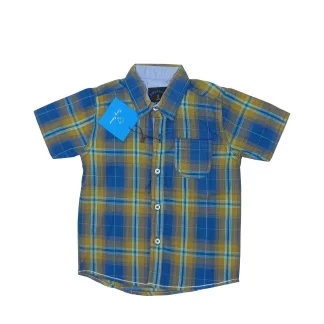 2 to 8 Years Boy's Royal Blue/Yellow Check Shirt FO-BST-002