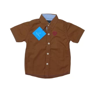 2 to 12 Years Boy's Brown Plain Shirt FO-BST-006