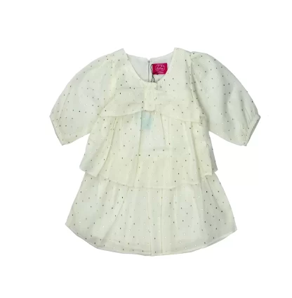 6 Months- 4 Yr Baby girl frock White (FO-GTP-025)